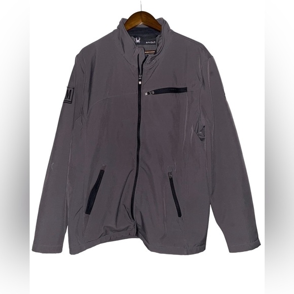 Spyder Transport Soft Shell Full Zip Polar Jacket Men XL Modern Fit Outdoor Hike - Picture 1 of 9